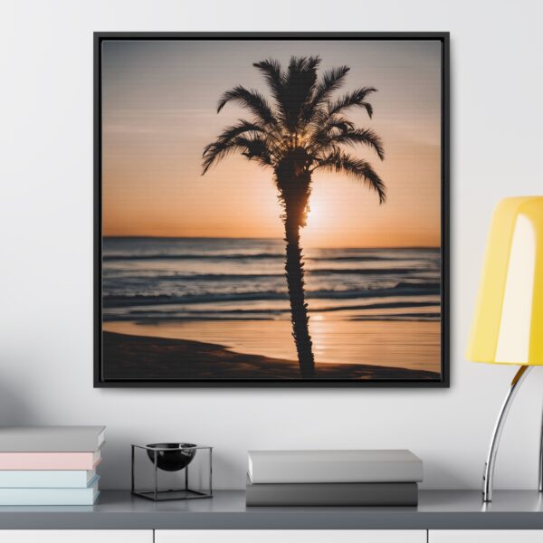 Sunset Palm Tree Square Canvas Wrap - Image 54