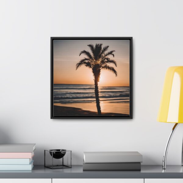 Sunset Palm Tree Square Canvas Wrap - Image 34