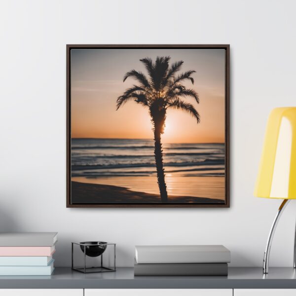 Sunset Palm Tree Square Canvas Wrap - Image 49