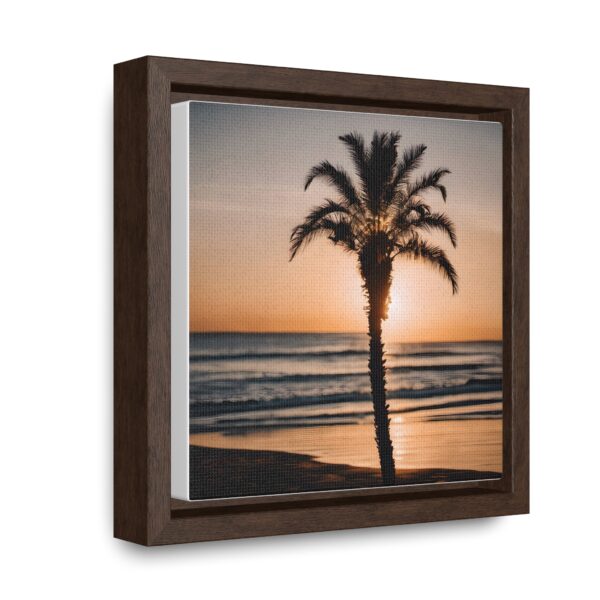 Sunset Palm Tree Square Canvas Wrap - Image 7