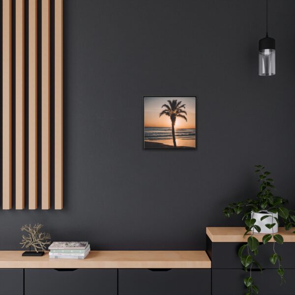 Sunset Palm Tree Square Canvas Wrap - Image 35