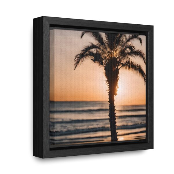 Sunset Palm Tree Square Canvas Wrap - Image 2